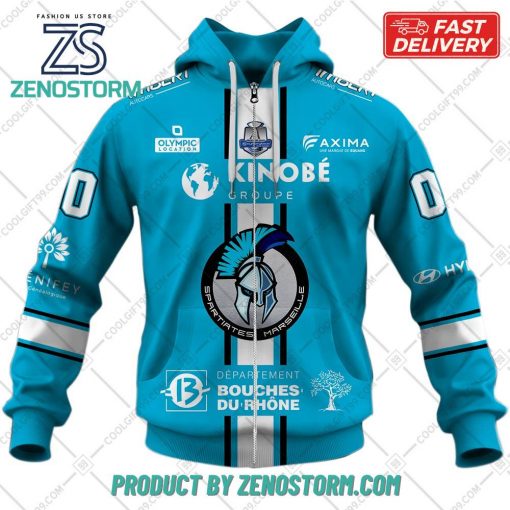 Marseille Hockey Club Home Jersey Style Hoodie, Sweatshirt