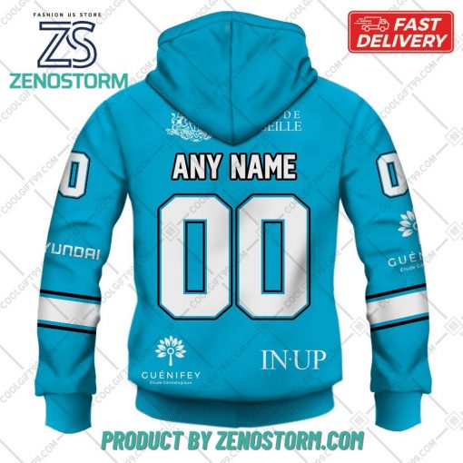 Marseille Hockey Club Home Jersey Style Hoodie, Sweatshirt