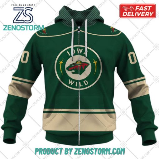 Personalized AHL Iowa Wild Color Jersey Style Hoodie, Sweatshirt