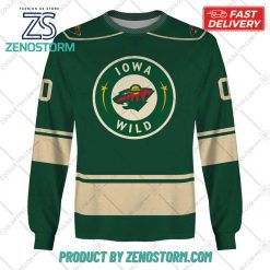 Personalized AHL Iowa Wild Color Jersey Style Hoodie Sweatshirt