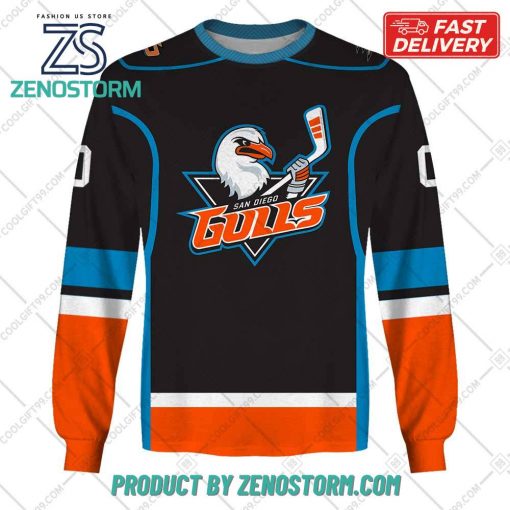 Personalized AHL San Diego Gulls Color Jersey Style Hoodie, Sweatshirt