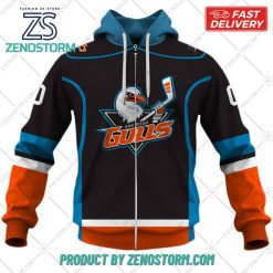 Personalized AHL San Diego Gulls Color Jersey Style Hoodie Sweatshirt