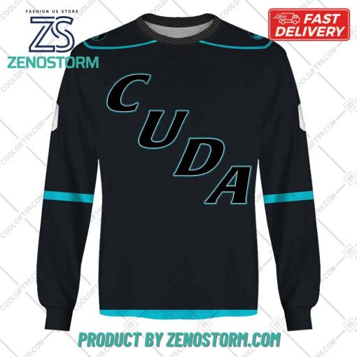 Personalized AHL San Jose Barracuda Color Jersey Style Hoodie, Sweatshirt