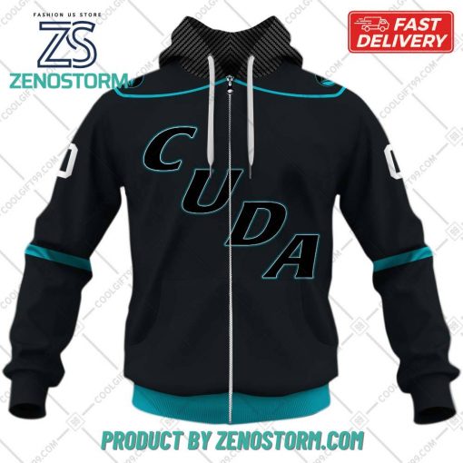 Personalized AHL San Jose Barracuda Color Jersey Style Hoodie, Sweatshirt