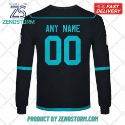 Personalized AHL San Jose Barracuda Color Jersey Style Hoodie Sweatshirt