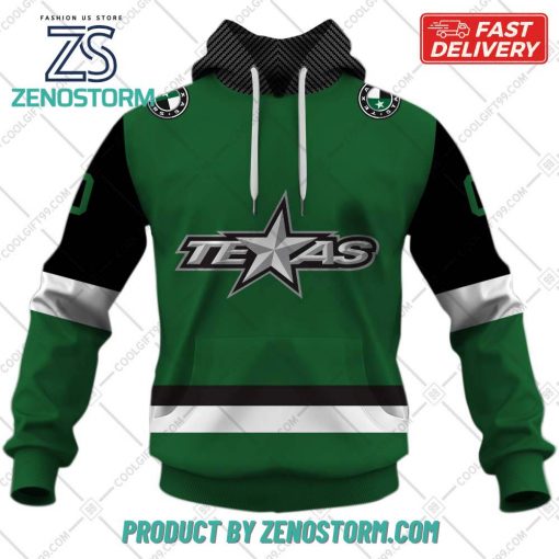 Personalized AHL Texas Stars Color Jersey Style Hoodie, Sweatshirt