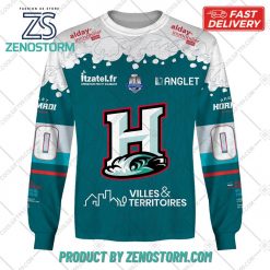 Personalized FR Hockey Anglet Hormadi Elite Home Jersey Style Hoodie Sweatshirt 3