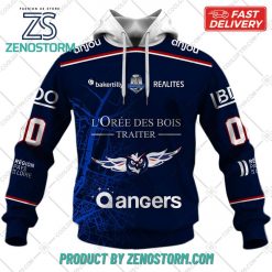 Personalized FR Hockey Ducs d Angers Home Jersey Style Hoodie Sweatshirt