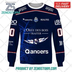 Personalized FR Hockey Ducs d Angers Home Jersey Style Hoodie Sweatshirt