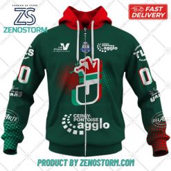 Personalized FR Hockey Jokers de Cergy Pontoise Home Jersey Style Hoodie Sweatshirt 4