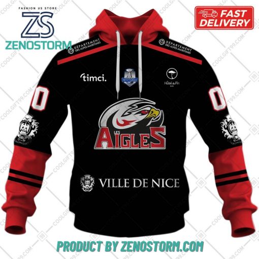 Personalized FR Hockey Les Aigles de Nice Home Jersey Style Hoodie, Sweatshirt