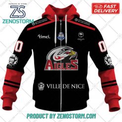 Personalized FR Hockey Les Aigles de Nice Home Jersey Style Hoodie Sweatshirt