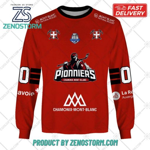 Personalized FR Hockey Pionniers de Chamonix Home Jersey Style Hoodie, Sweatshirt
