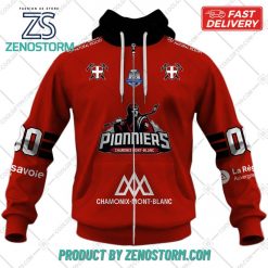 Personalized FR Hockey Pionniers de Chamonix Home Jersey Style Hoodie Sweatshirt 4