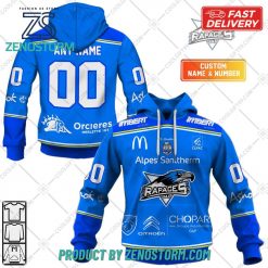 Personalized FR Hockey Rapaces de Gap Home Jersey Style Hoodie, Sweatshirt