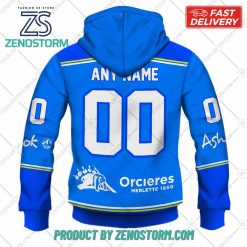 Personalized FR Hockey Rapaces de Gap Home Jersey Style Hoodie Sweatshirt