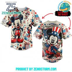 Mickey Mouse Happy 4th Of July Customized Baseball Jersey