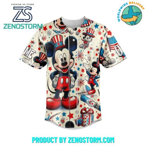 Mickey Mouse Happy 4th Of July Customized Baseball Jersey