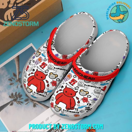 Radiohead English Rock Band Red White Crocs