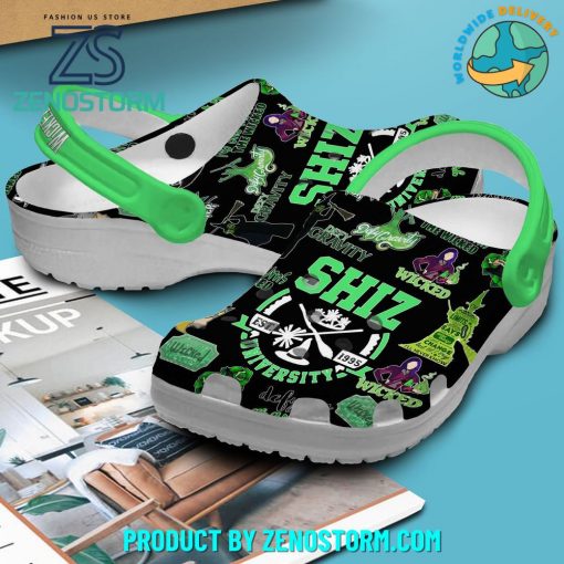 Wicked Shiz University Black Green Crocs