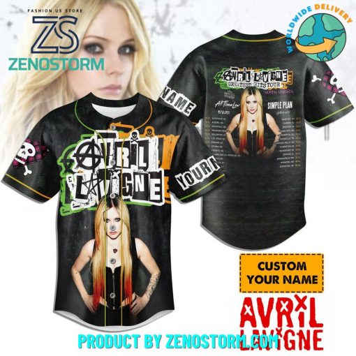 Arvil Lavigne Greatest Hits Tour Custom Name Baseball Jersey