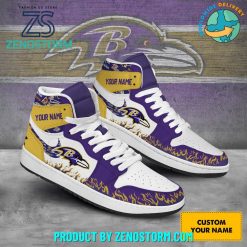 Baltimore Ravens NFL New Custom Name Nike Air Jordan 1