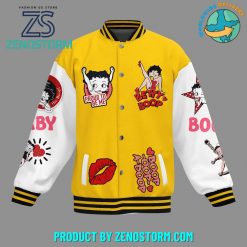 Betty Boop Beware Of Apes Yellow Baseball Jacket