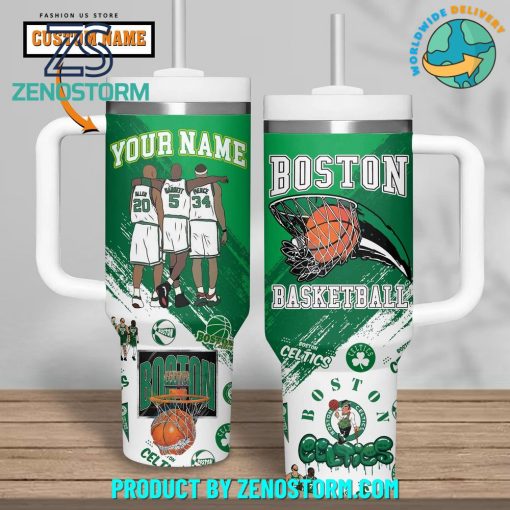 Boston Celtics Basketball Custom Name Stanley Tumbler