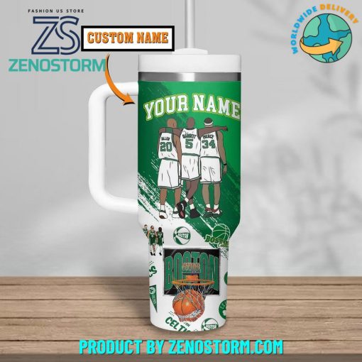 Boston Celtics Basketball Custom Name Stanley Tumbler