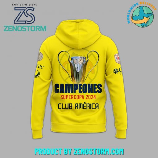 Club America Campeones Supercopa 2024 Nike Yellow Hoodie