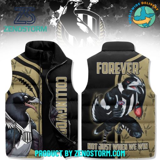 Collingwood Magpies AFL Forever Sleeveless Puffer Down Vest