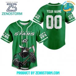 Dallas Stars NHL Let’s Go Stars Customized Baseball Jersey