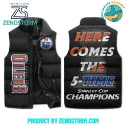 Edmonton Oilers NHL Here Comes The 5Time Champions Sleeveless Puffer Down Vest