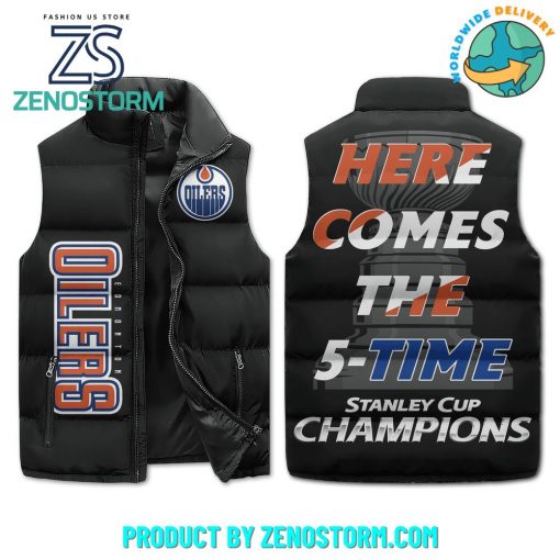 Edmonton Oilers NHL Here Comes The 5-Time Champions Sleeveless Puffer Down Vest