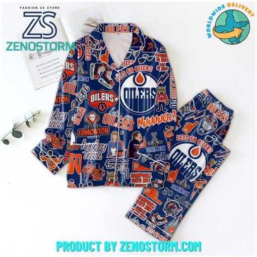 Edmonton Oilers NHL Let’s Go Oilers Pajamas Set