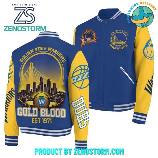 Golden State Warriors NBA Gold Blood Baseball Jacket