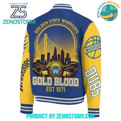 Golden State Warriors NBA Gold Blood Baseball Jacket