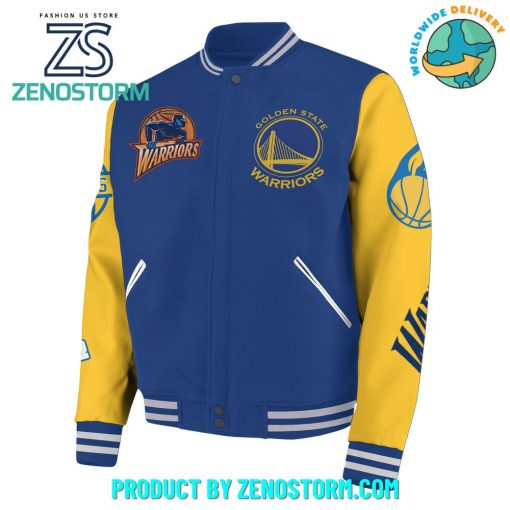 Golden State Warriors NBA Gold Blood Baseball Jacket