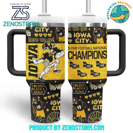 Iowa Hawkeyes 5-Time Football National Champions Stanley Tumbler