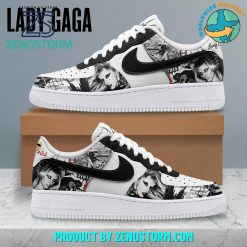 Lady Gaga American Singer Black White Nike Air Force 1