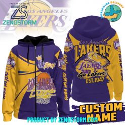 Los Angeles Lakers NBA Customized Go Lakers Hoodie Zip Hoodie