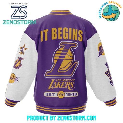 Los Angeles Lakers NBA The Lake Show Baseball Jacket