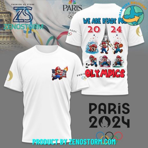 Mario Olympic Paris 2024 We Are Ready White Shirt