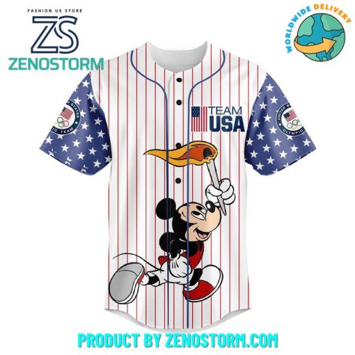 Mickey Mouse Olympic Paris 2024 Team USA Customized Baseball Jersey