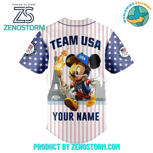 Mickey Mouse Olympic Paris 2024 Team USA Customized Baseball Jersey