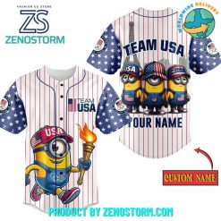 Minions Olympic Paris 2024 Team USA Customized Baseball Jersey