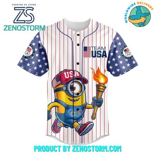 Minions Olympic Paris 2024 Team USA Customized Baseball Jersey