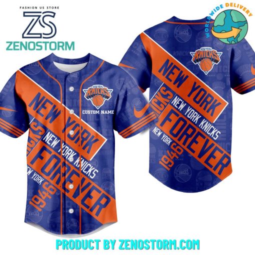 New York Knicks NBA Forever Customized Baseball Jersey