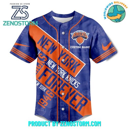 New York Knicks NBA Forever Customized Baseball Jersey