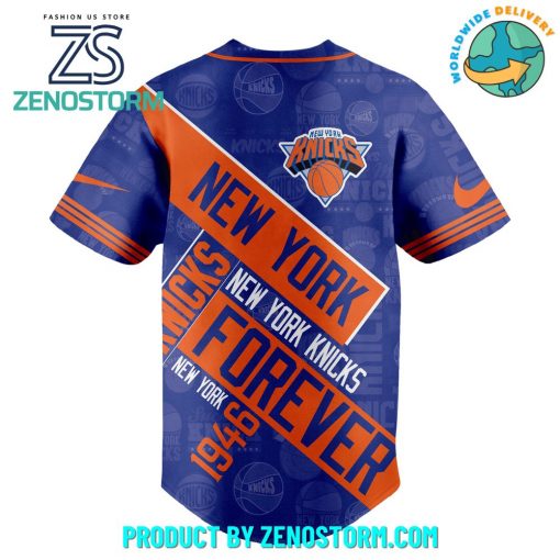 New York Knicks NBA Forever Customized Baseball Jersey